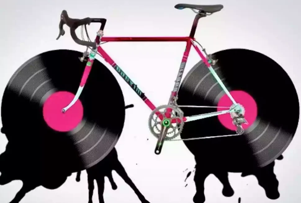 bicycle with vinyl wheels