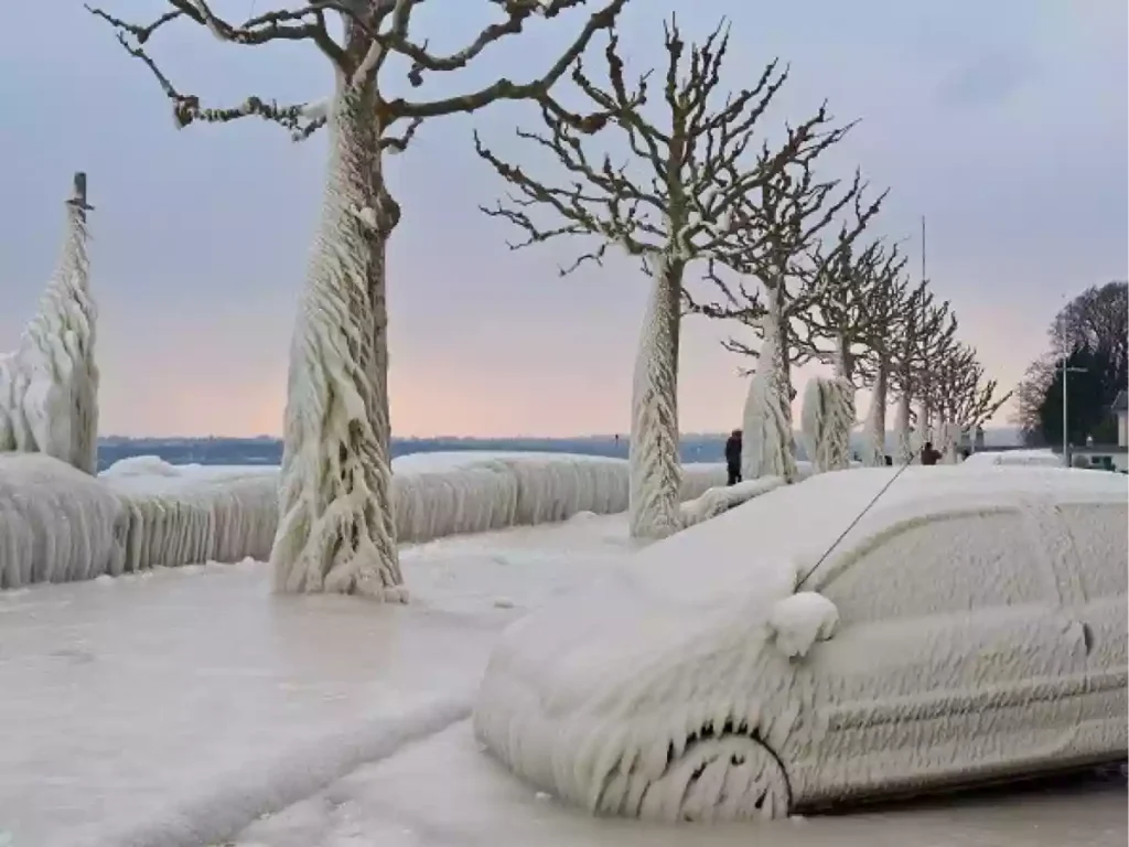 icy geneva lake view